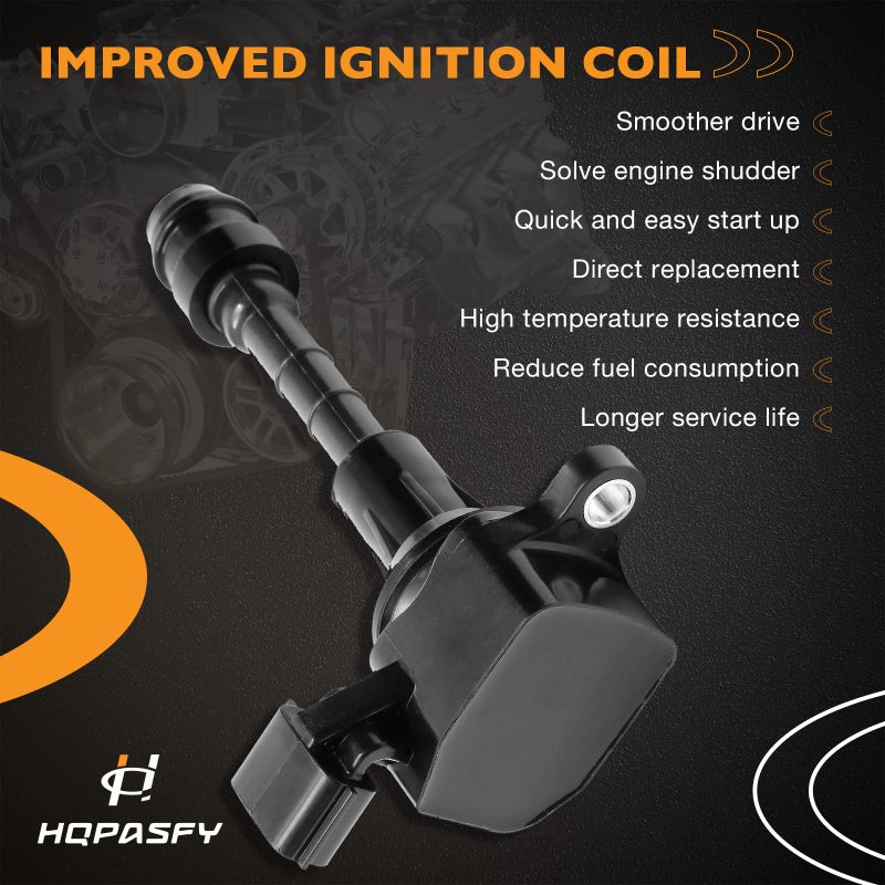 HQPASFY Ignition Coil Packs, Compatible with 2003-2008 Infiniti G35/FX35/M35, 2003-2006 Nissan 350Z 3.5L V6, Replaces# 22448-AL61C, UF401 (6PCS) - Image 4